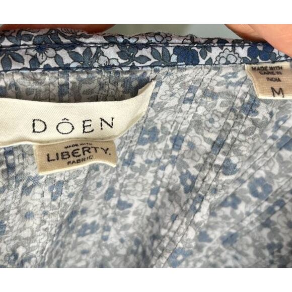 DOEN Sz M Medium Rune Top Delores Ditsy Liberty Fabric Short Sleeve Blouse - Picture 3 of 9